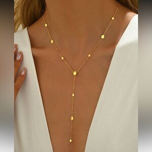 Elegant Gold y shape Necklace N1009